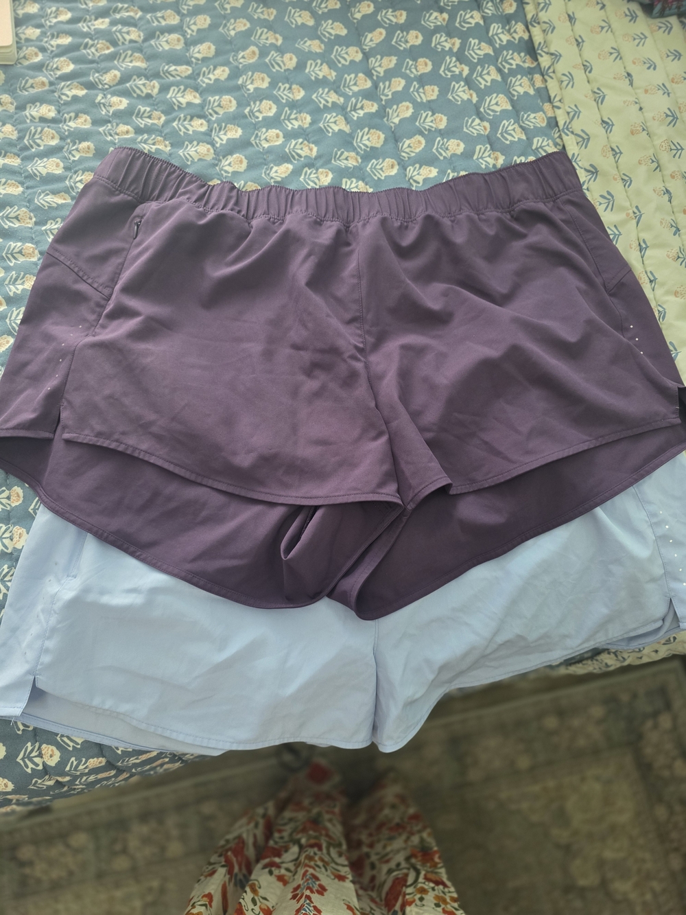 Old Navy Plum And Blue Layered Athletic Shorts